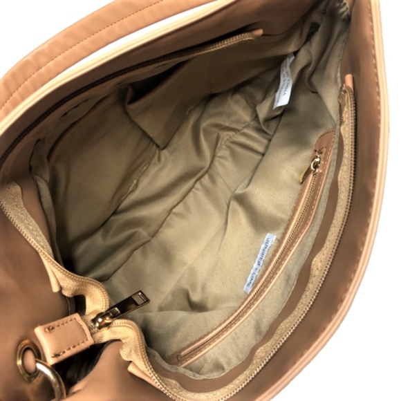 Juniper + Lime Striped Coral Peach Cream Handbag - Picture 7 of 8